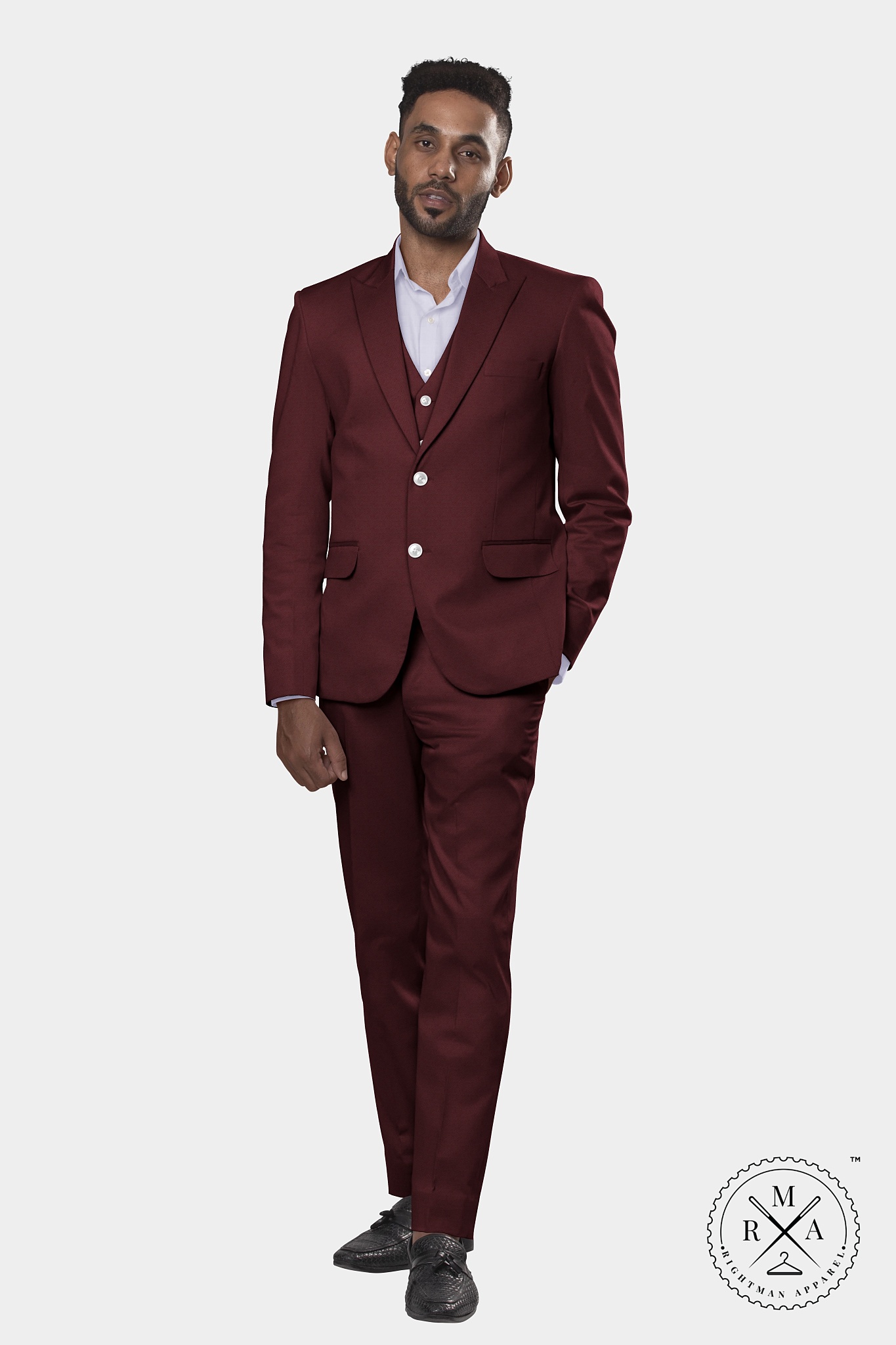 Maroon Three Piece Suit SU152